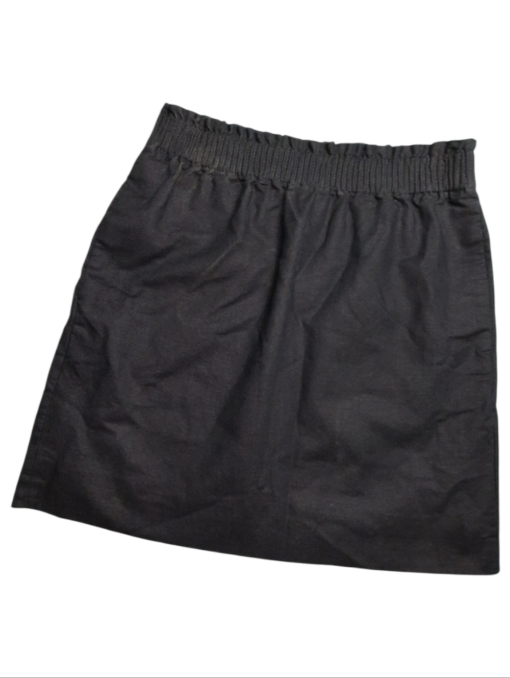 J Crew Black Linen Blend Lined Mini Skirt SZ 0